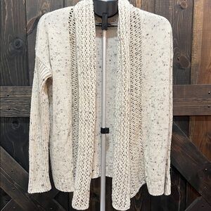 Staring At Stars Confetti Cardigan S Oversized Crochet Cozy Neutral Sweater Boho